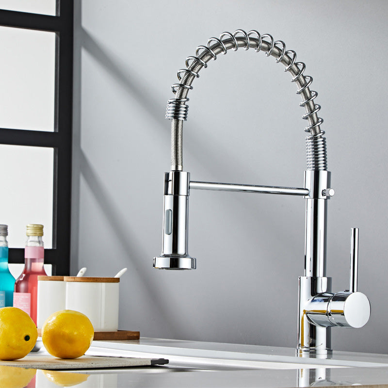 Lisslune | Glam Basin faucet Brass lever fittings Spring neck three-way outlet Bathroom sink faucet