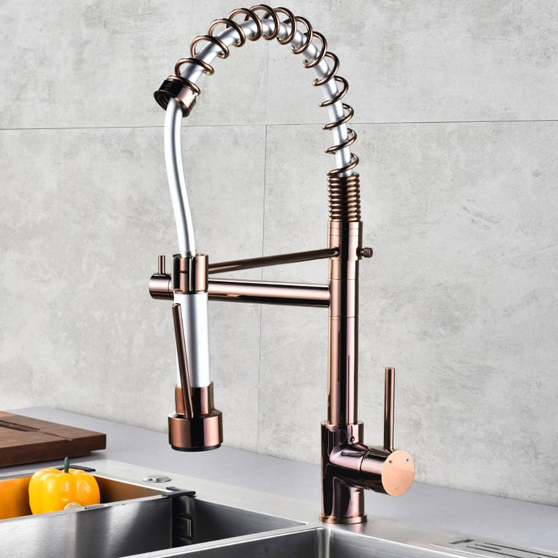 Lisslune | Glam Basin faucet Brass lever fittings Spring neck three-way outlet Bathroom sink faucet
