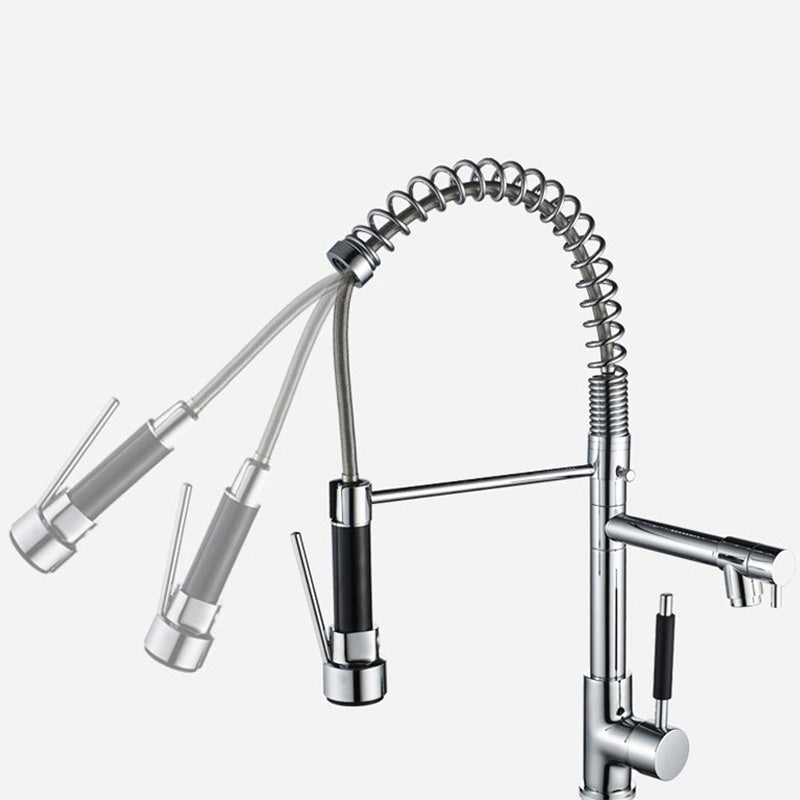 Lisslune | Glam Basin faucet Brass lever fittings Spring neck three-way outlet Bathroom sink faucet