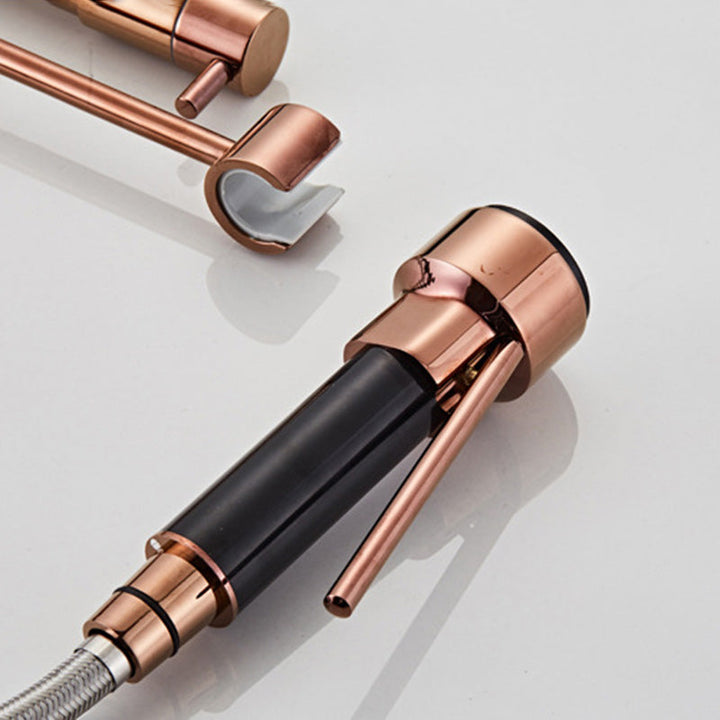 Lisslune | Glam Basin faucet Brass lever fittings Spring neck three-way outlet Bathroom sink faucet
