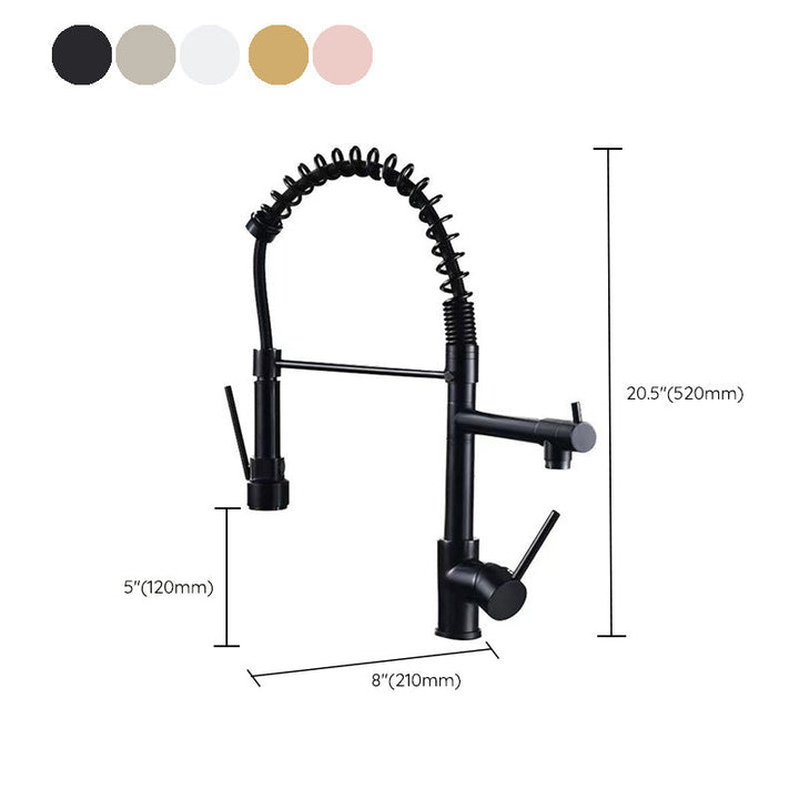 Lisslune | Glam Basin faucet Brass lever fittings Spring neck three-way outlet Bathroom sink faucet