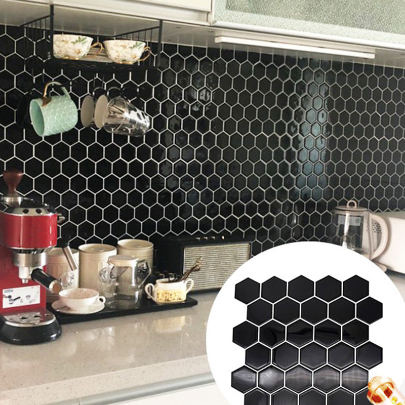 Lisslune | Hexagon Wall Tile Fat-Resistant Steel and Kitchen Paper Wallpaper