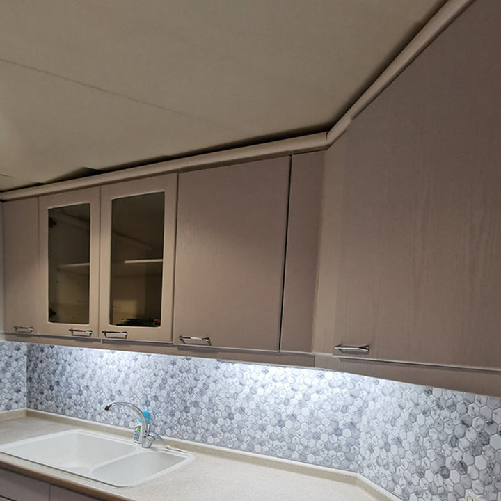 Lisslune | Hexagon Wall Tile Fat-Resistant Steel and Kitchen Paper Wallpaper