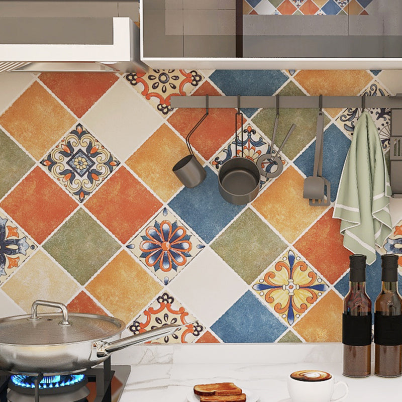 Lisslune | Rectangular Wall Tile for Peeling and Applying Geometric Print Kitchen Wallpaper