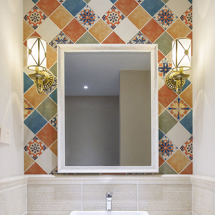 Lisslune | Rectangular Wall Tile for Peeling and Applying Geometric Print Kitchen Wallpaper