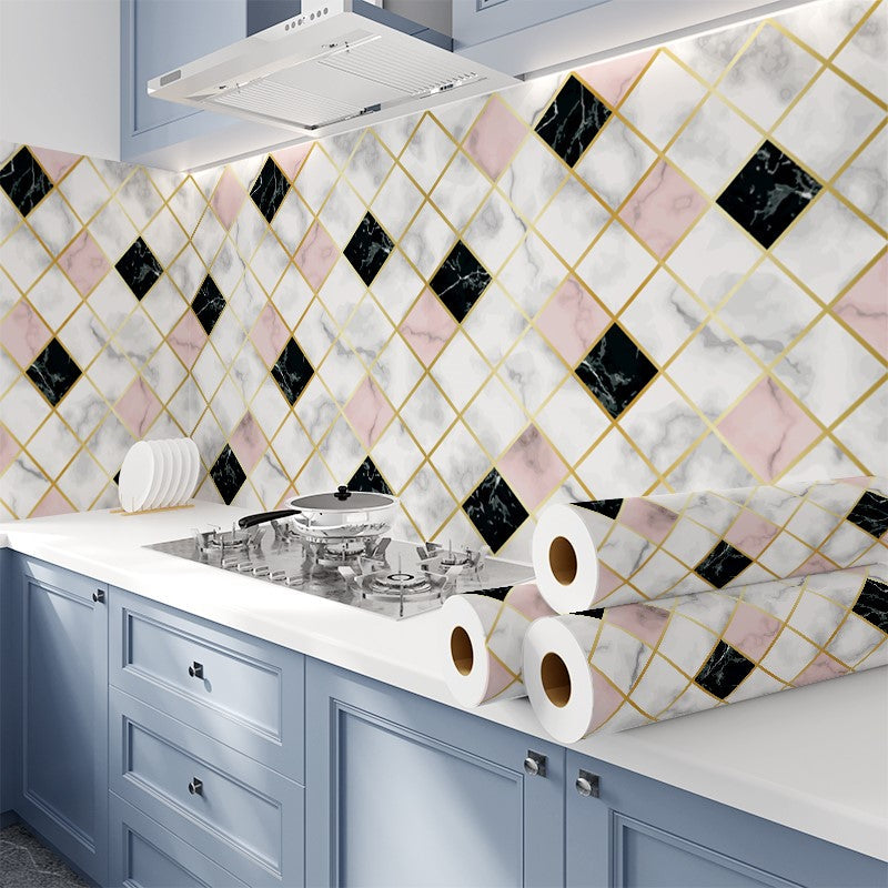 Lisslune | Modern Peel & Stick Mosaic Tiles Plastic Grid Peel and Stick Backsplash for the Kitchen