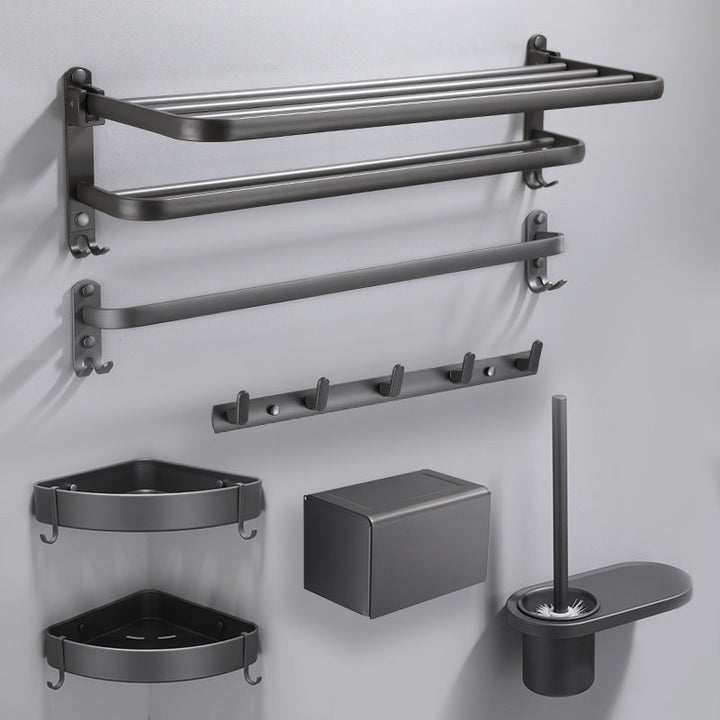 Lisslune | Modern Bathroom Fixture Set Towel Bar Gray Bathroom Shelf Bathroom Set