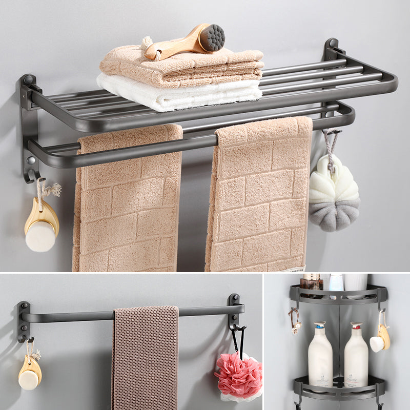 Lisslune | Modern Bathroom Fixture Set Towel Bar Gray Bathroom Shelf Bathroom Set