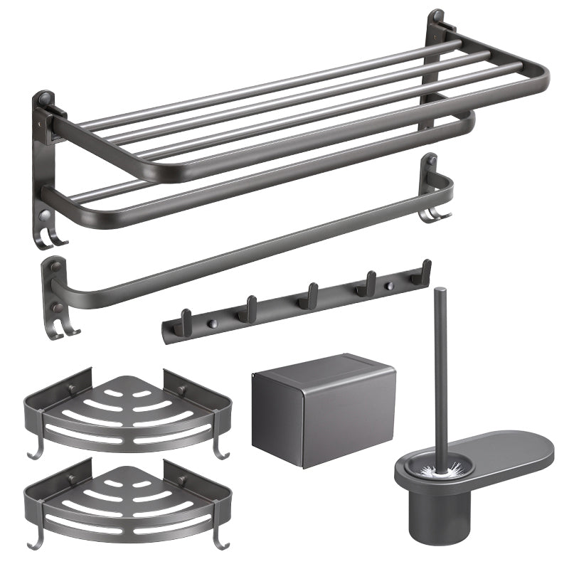 Lisslune | Modern Bathroom Fixture Set Towel Bar Gray Bathroom Shelf Bathroom Set