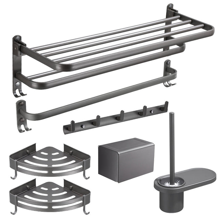 Lisslune | Modern Bathroom Fixture Set Towel Bar Gray Bathroom Shelf Bathroom Set