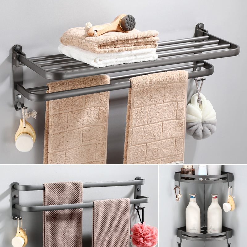 Lisslune | Modern Bathroom Fixture Set Towel Bar Gray Bathroom Shelf Bathroom Set