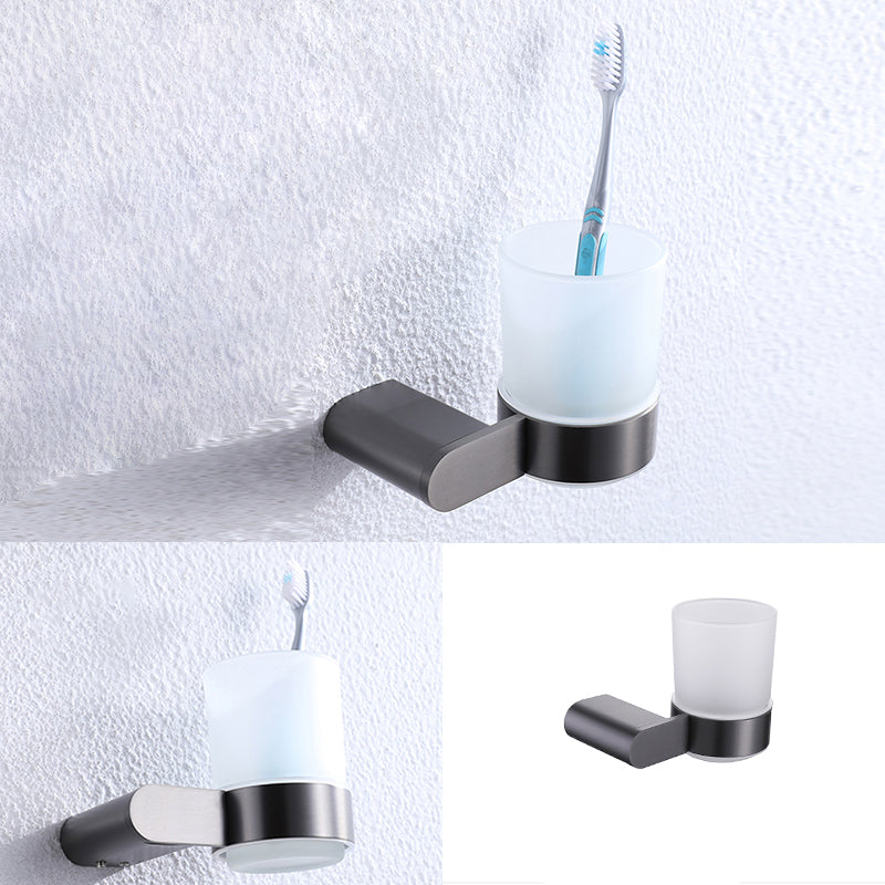 Lisslune | Dark Gray Modern Bathroom Accessory Set Stainless Steel Bathroom Accessory Set