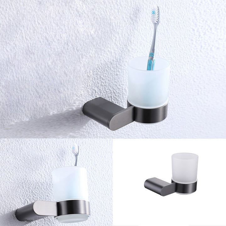Lisslune | Dark gray modern bathroom accessory set stainless steel bathroom accessory set