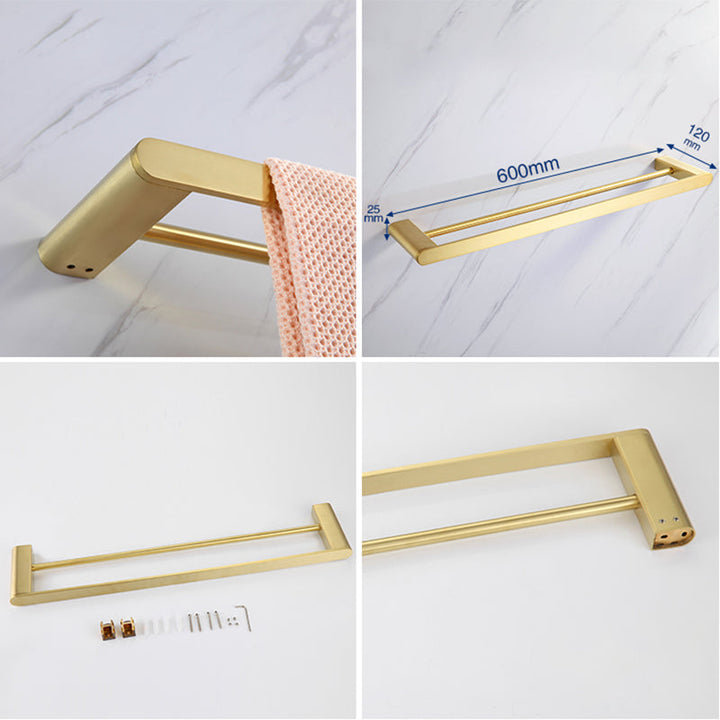 Lisslune | Modern Bathroom Hardware Set Gold Towel Bar Bath Hardware Set
