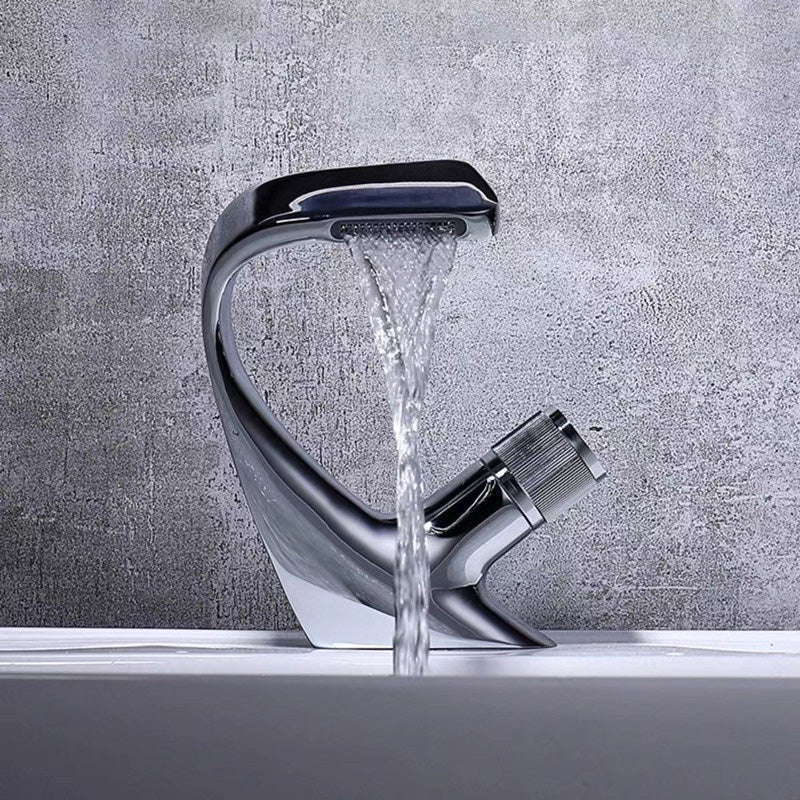 Lisslune | Modern center connection faucets single lever faucets with waterfall spout