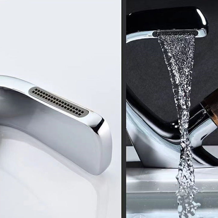 Lisslune | Modern center connection faucets single lever faucets with waterfall spout