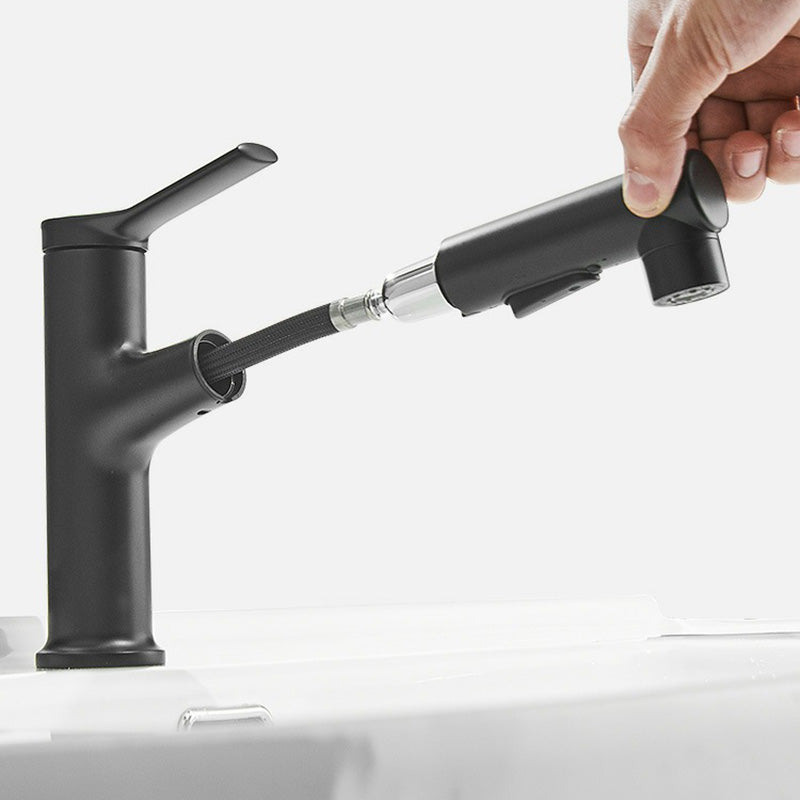 Lisslune | Contemporary Sink Faucet Plian Low Arc Center Set Bathroom Faucet