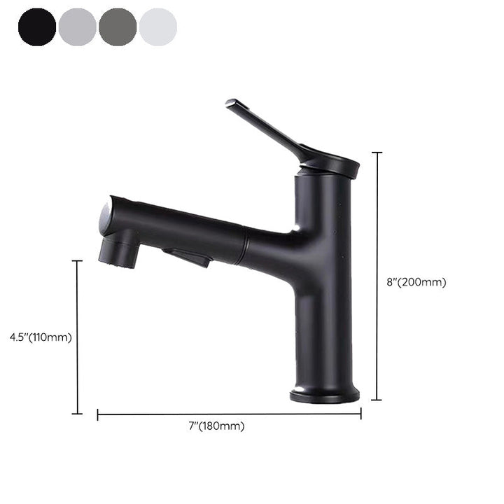 Lisslune | Contemporary Sink Faucet Plian Low Arc Center-Set Bathroom Faucet