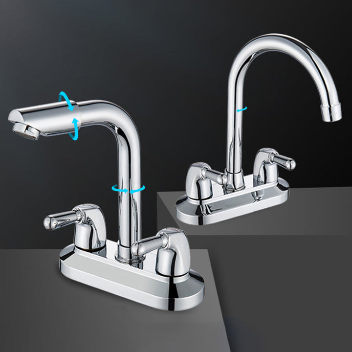 Lisslune | 2-Handle Modern Vessel Sink Faucet Three-Way Bathroom Faucet