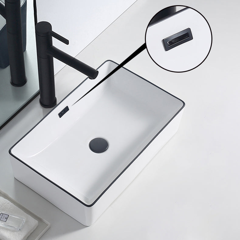 Lisslune | Modern porcelain floor wash basin Rectangular sink for the bathroom