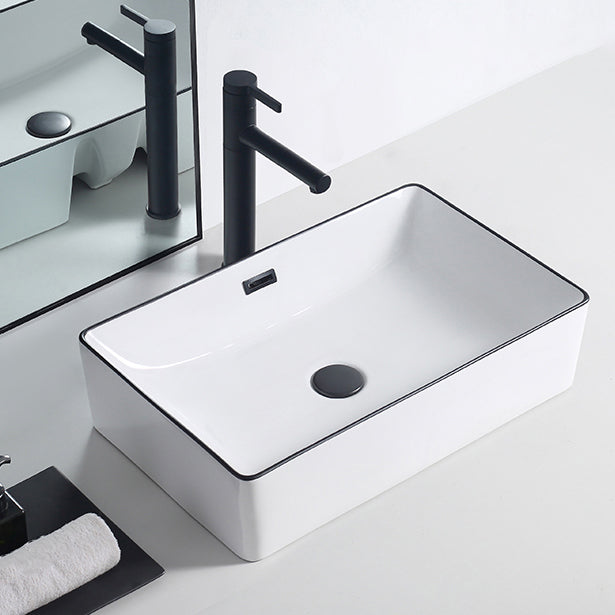Lisslune | Modern porcelain floor wash basin Rectangular sink for the bathroom