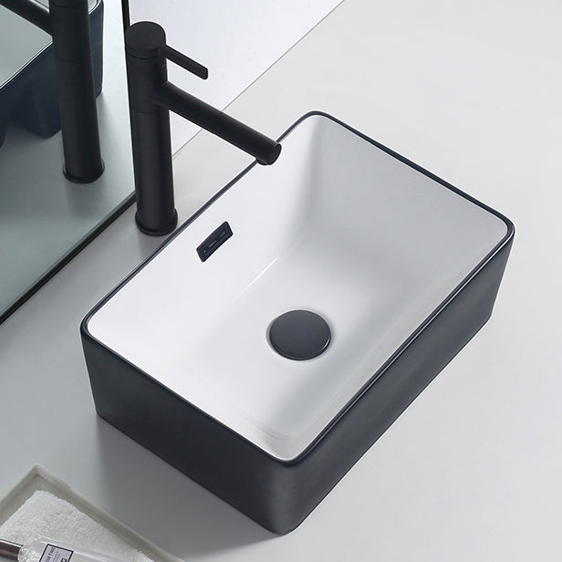 Lisslune | Modern porcelain floor wash basin Rectangular sink for the bathroom
