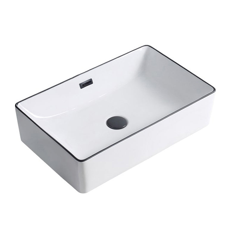 Lisslune | Modern porcelain floor wash basin Rectangular sink for the bathroom