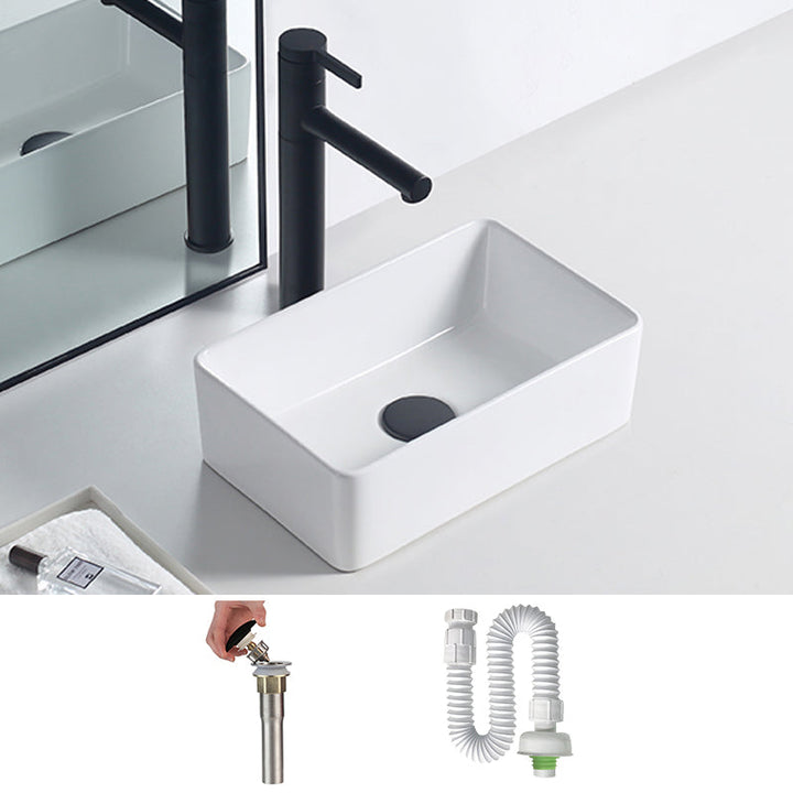 Lisslune | Modern porcelain floor wash basin Rectangular sink for the bathroom