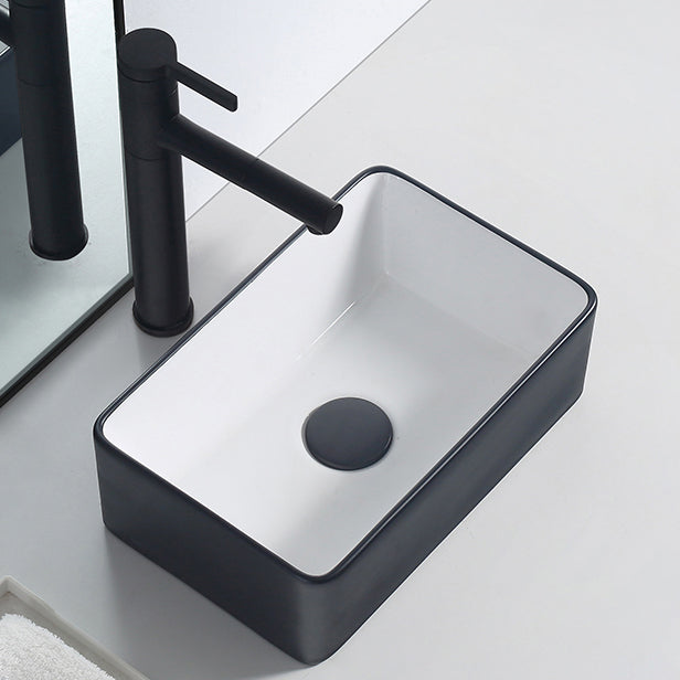 Lisslune | Modern porcelain floor wash basin Rectangular sink for the bathroom