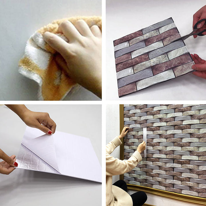 Lisslune | Modern PVC Field Tile/Single Tile Rectangular Peel and Stick Back Wall Tile