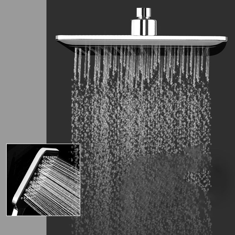 Lisslune | Chrome Square Shower Head Combination Wall Mounted and Ceiling Mounted Hand Shower