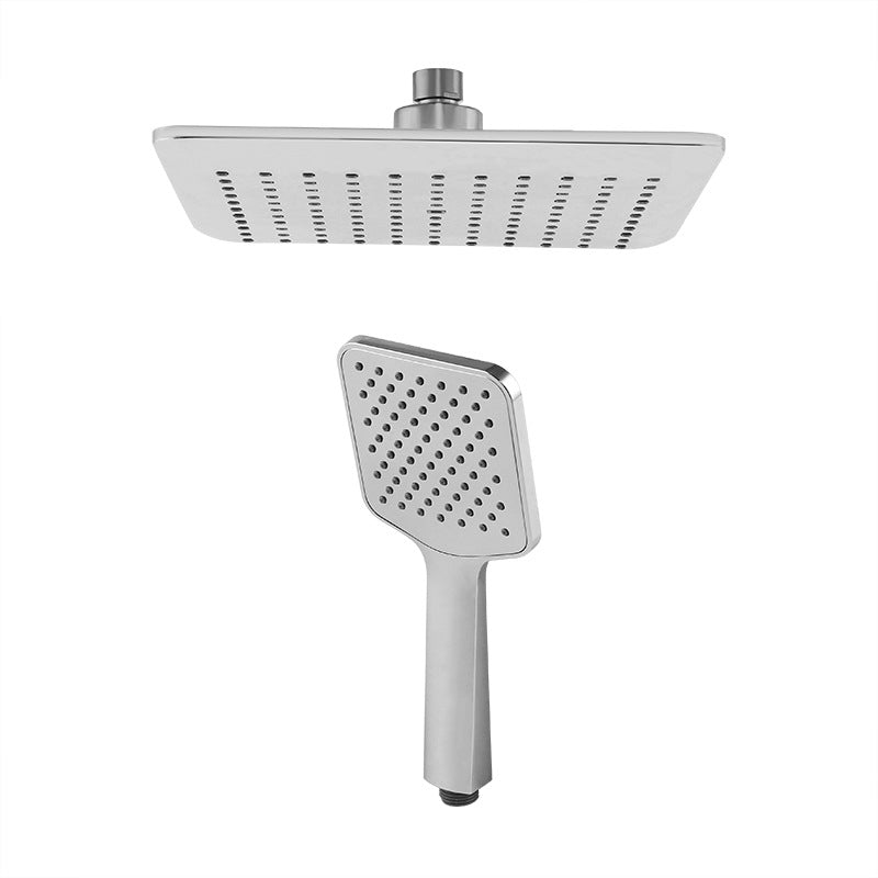 Lisslune | Chrome Square Shower Head Combination Wall Mounted and Ceiling Mounted Hand Shower