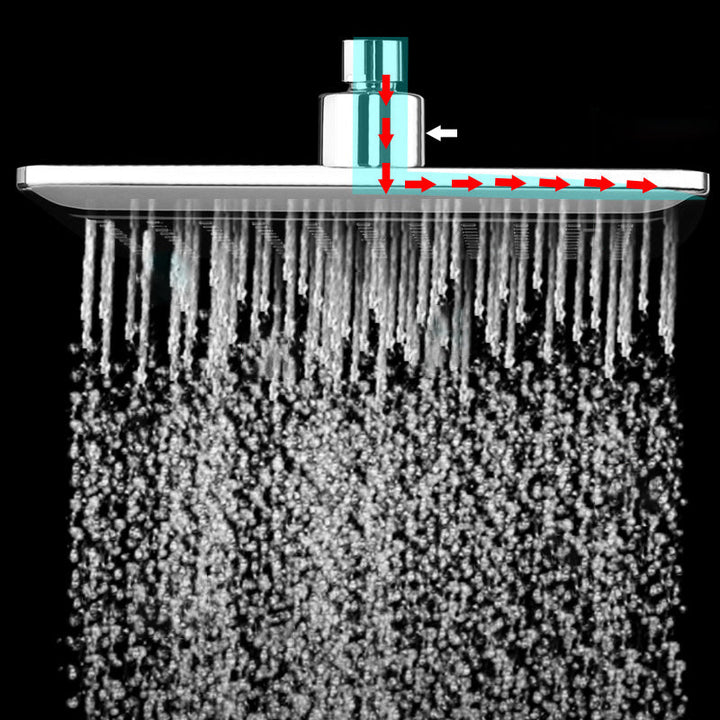 Lisslune | Chrome Square Shower Head Combination Wall Mounted and Ceiling Mounted Hand Shower