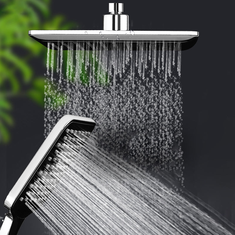 Lisslune | Chrome Square Shower Head Combination Wall Mounted and Ceiling Mounted Hand Shower