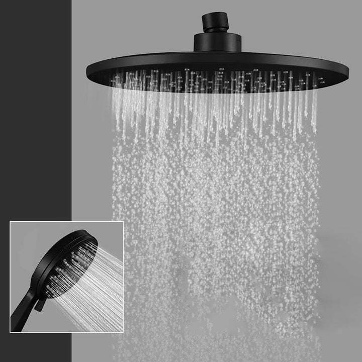Lisslune | Contemporary Black Round Showerhead Combo Rain Shower Hand Shower
