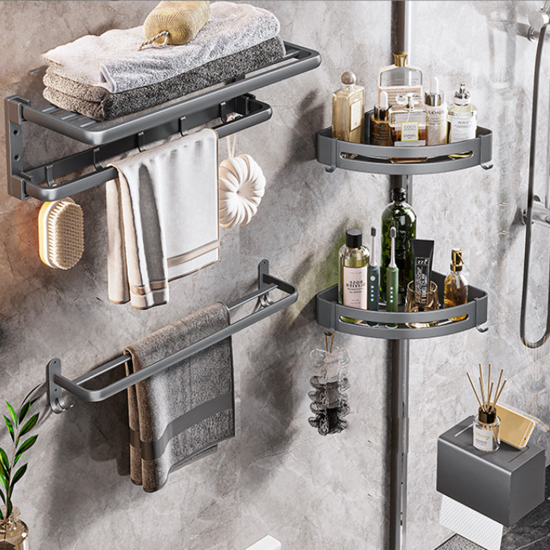 Lisslune | Modern Bathroom Accessory Hardware Set Gray Towel Bar Bathroom Shelf Bathroom Hardware Set