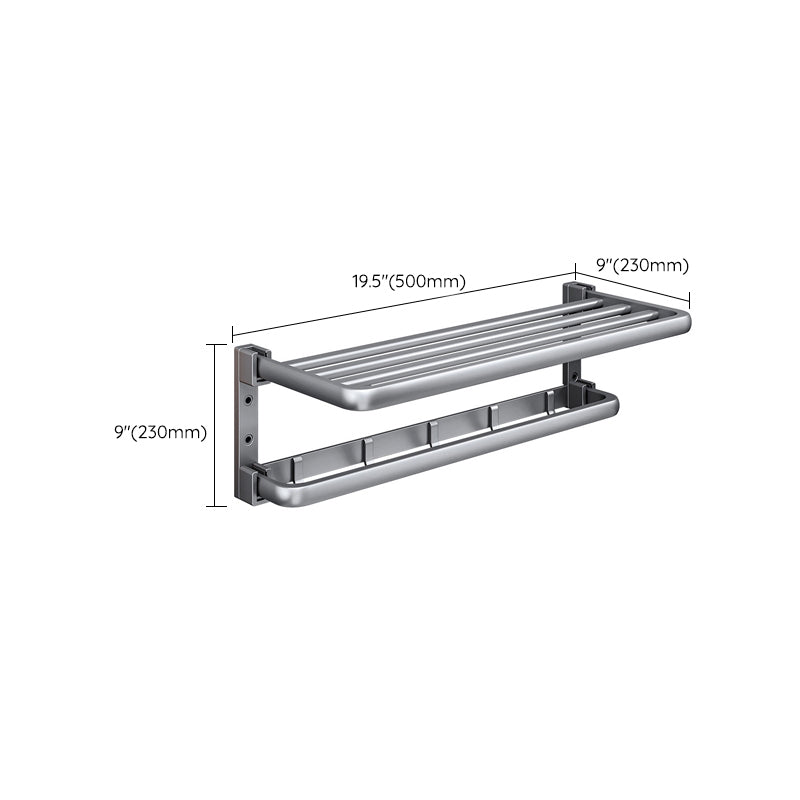 Lisslune | Modern Bathroom Accessory Hardware Set Gray Towel Bar Bathroom Shelf Bathroom Hardware Set