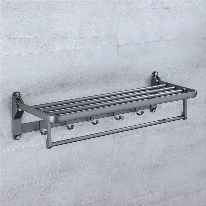 Lisslune | Matt gray bathroom accessory set bathroom shelf/towel holder & paper holder included