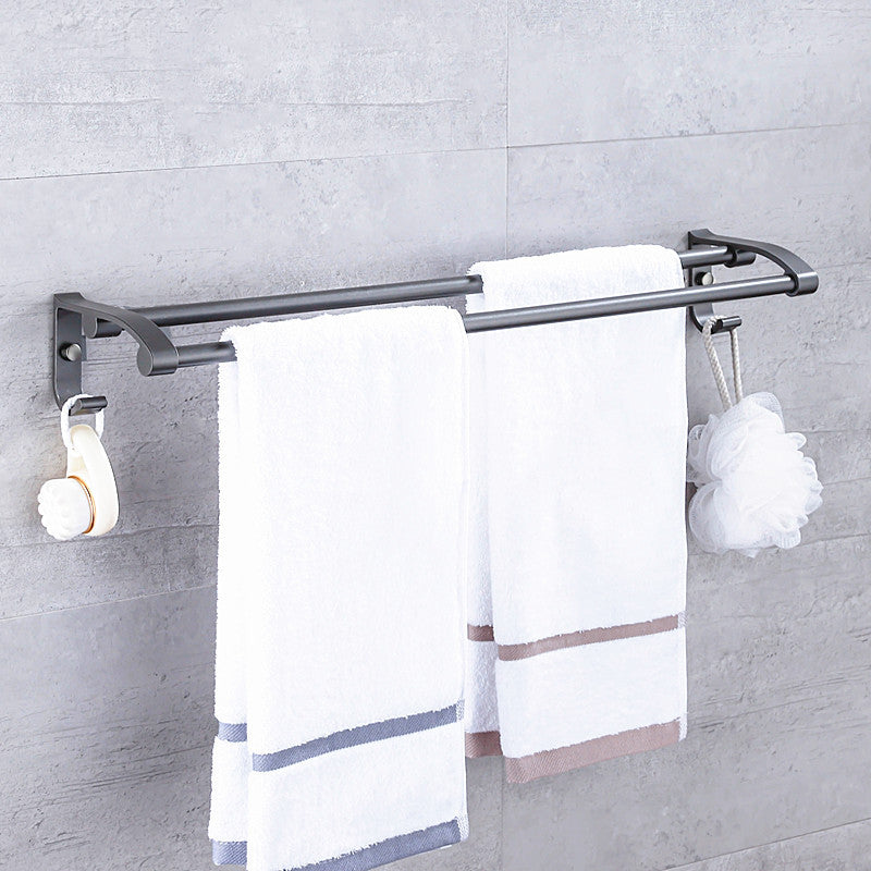 Lisslune | Matt gray bathroom accessory set bathroom shelf/towel holder & paper holder included