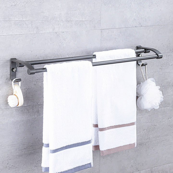 Lisslune | Matt gray bathroom accessory set bathroom shelf/towel holder & paper holder included