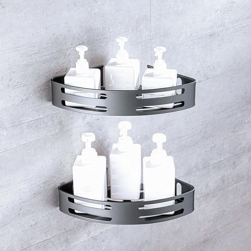 Lisslune | Matt gray bathroom accessory set bathroom shelf/towel holder & paper holder included