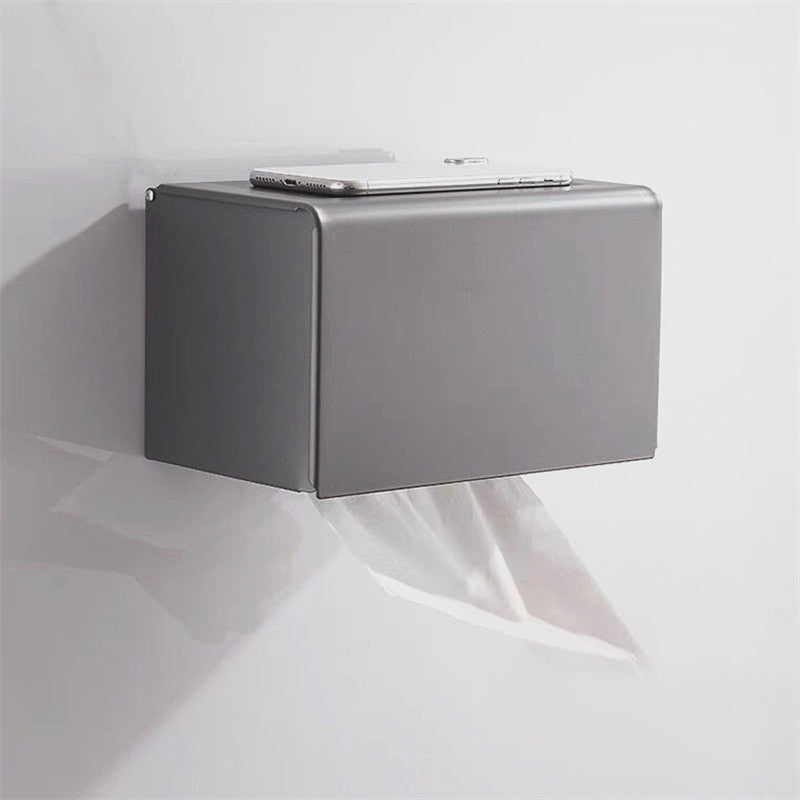 Lisslune | Matt gray bathroom accessory set bathroom shelf/towel holder & paper holder included