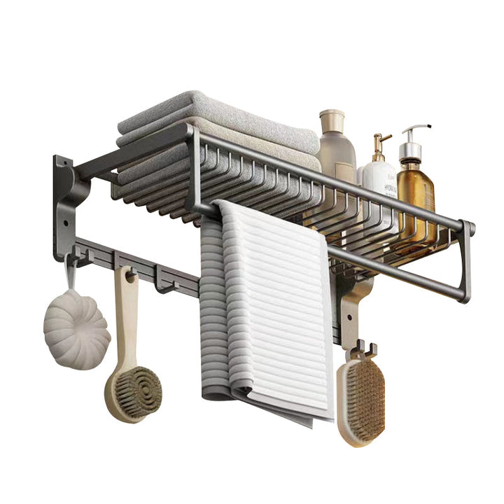 Lisslune | Matt gray bathroom accessory set bathroom shelf/towel holder & paper holder included