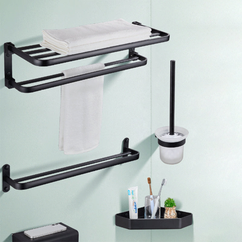 Lisslune | Modern Bathroom Accessory Set Matte Black/Grey Bathroom Shelf/Towel Holder & Paper Holder