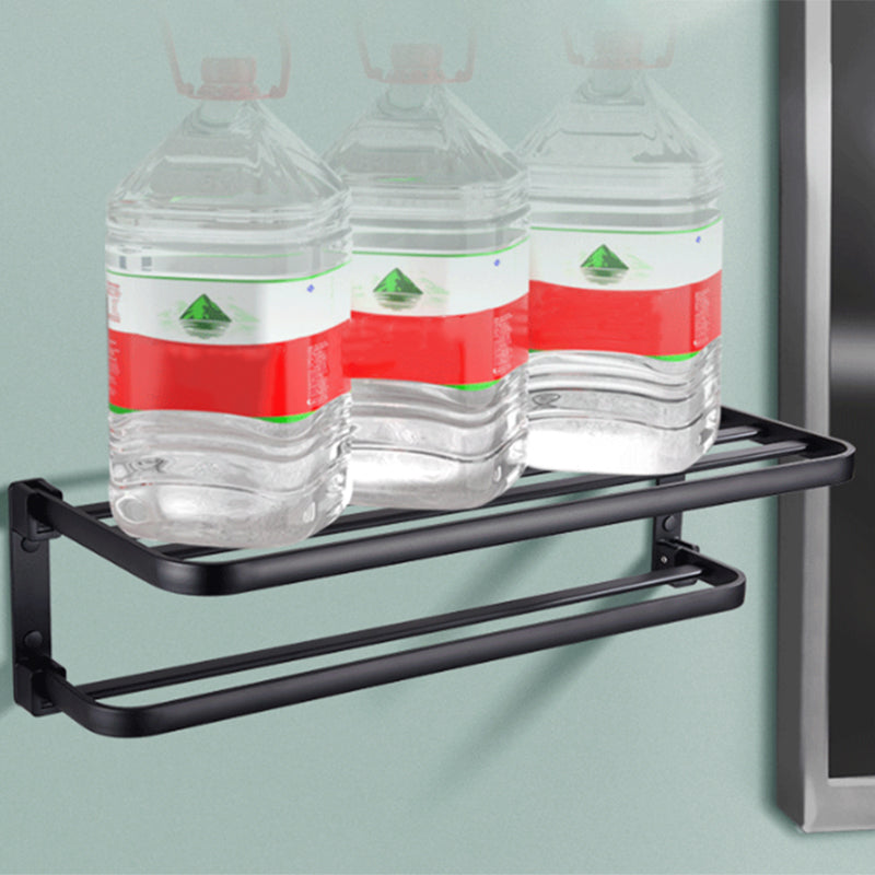 Lisslune | Modern Bathroom Accessory Set Matte Black/Grey Bathroom Shelf/Towel Holder & Paper Holder