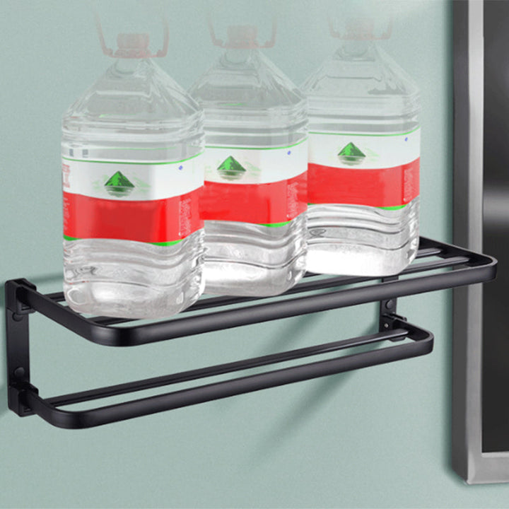 Lisslune | Modern Bathroom Accessory Set Matte Black/Grey Bathroom Shelf/Towel Holder & Paper Holder