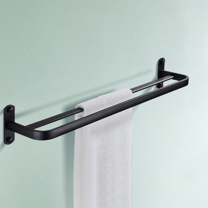 Lisslune | Modern Bathroom Accessory Set Matte Black/Grey Bathroom Shelf/Towel Holder & Paper Holder