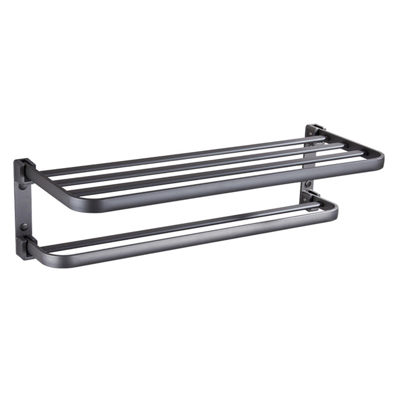 Lisslune | Modern Bathroom Accessory Set Matte Black/Grey Bathroom Shelf/Towel Holder & Paper Holder