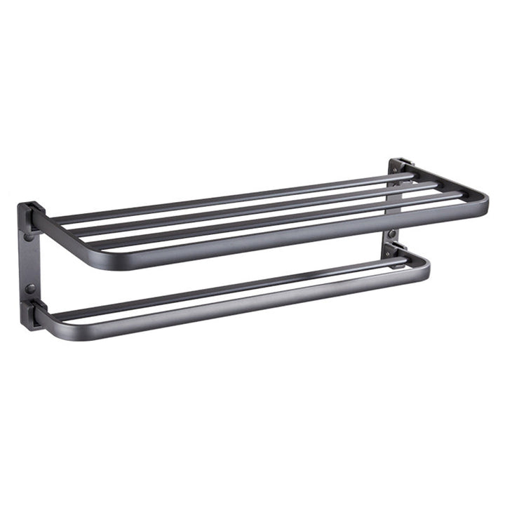 Lisslune | Modern Bathroom Accessory Set Matte Black/Grey Bathroom Shelf/Towel Holder & Paper Holder