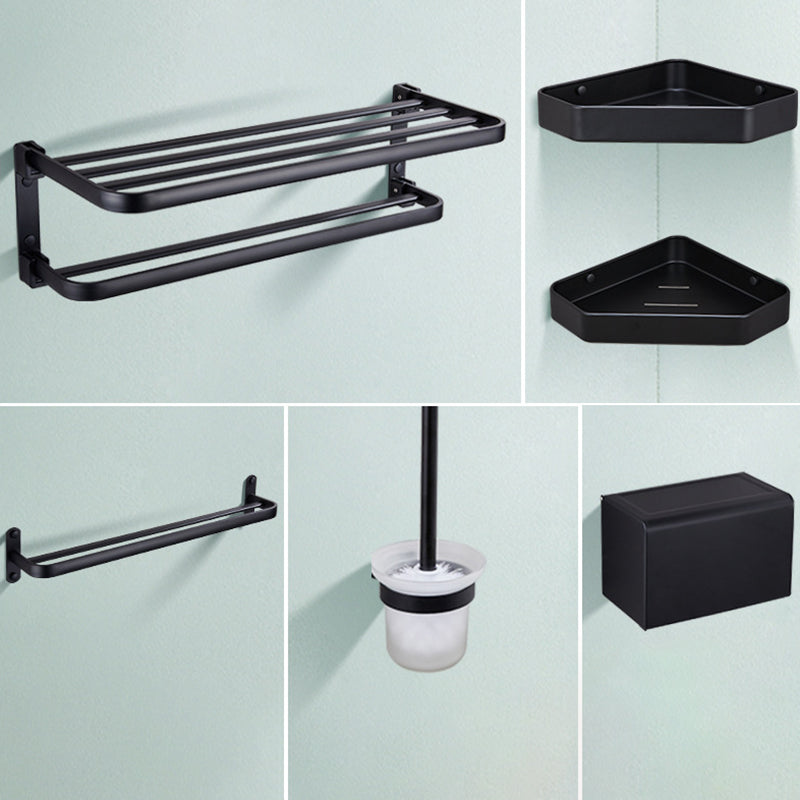 Lisslune | Modern Bathroom Accessory Set Matte Black/Grey Bathroom Shelf/Towel Holder & Paper Holder